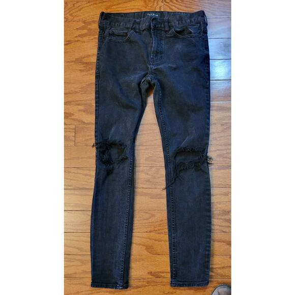 PACSUN Women Size 30 x 29 Mid Rise Skinny Comfort Stretch Jeans Ripped Distress - Picture 1 of 11